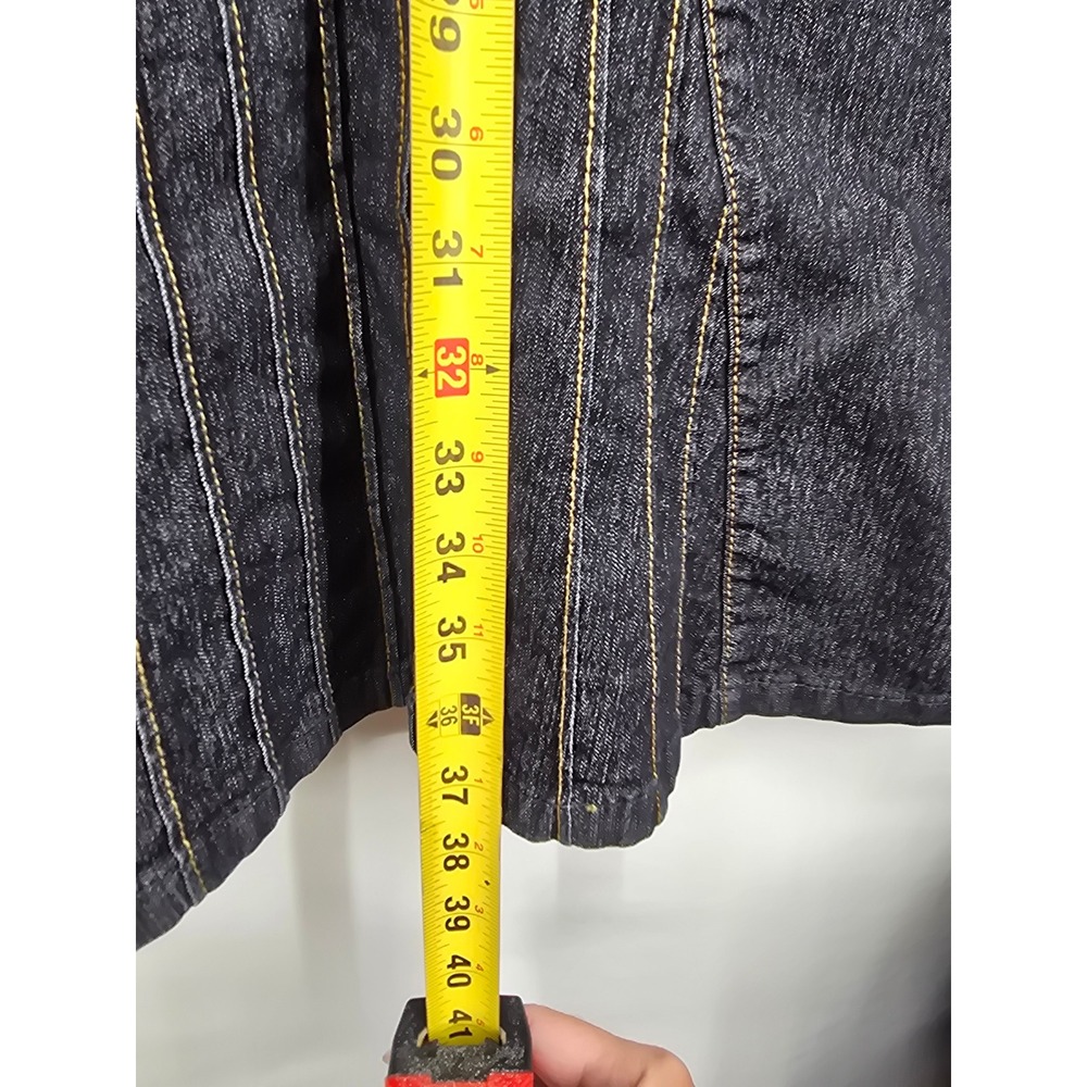 Bisou Bisou Michele Bohbot Dark Wash Denim Mermaid Maxi Skirt Size 8 Contrast - Picture 4 of 6
